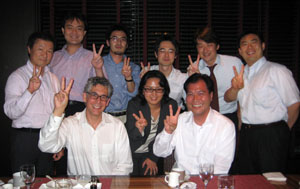 Dean Rasmussen and G&IP alumni at dinner