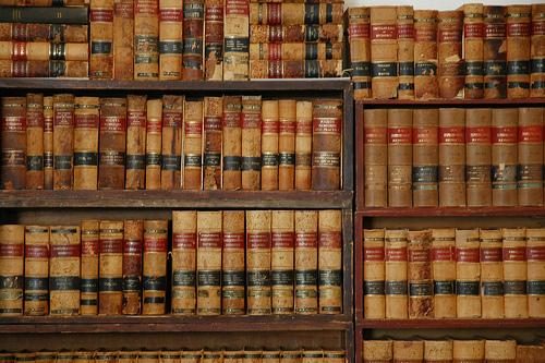 Shelf of law books. 