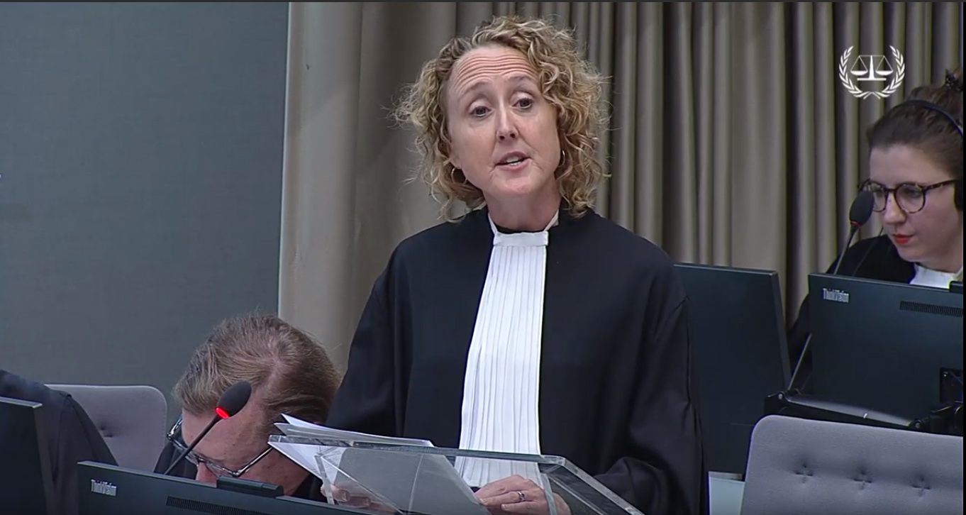 Hannah Garry testifying at the ICC